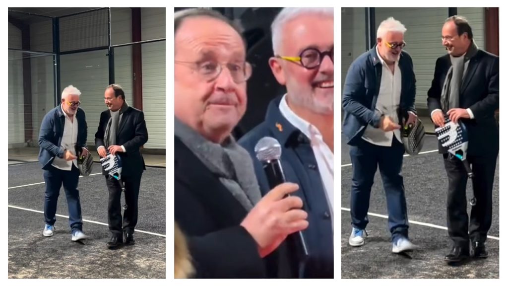 François Hollande inaugure le club Padel by Self à Tulle en jouant au padel