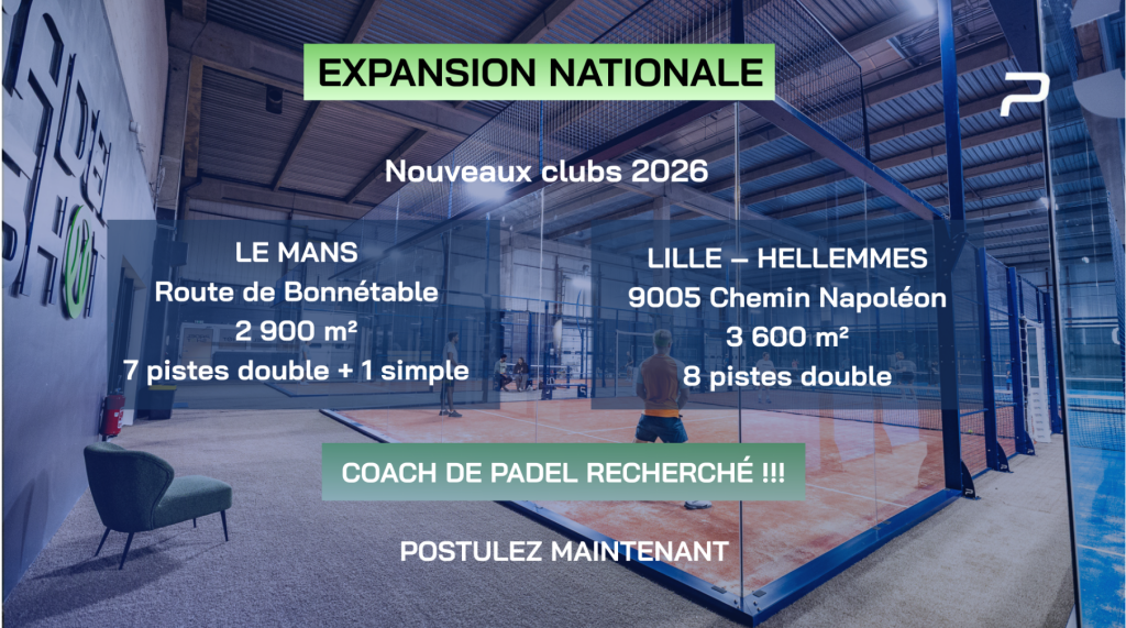 PadelShot cherche des enseignants de padel à Lille et au Mans